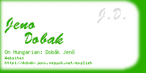 jeno dobak business card