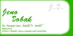 jeno dobak business card